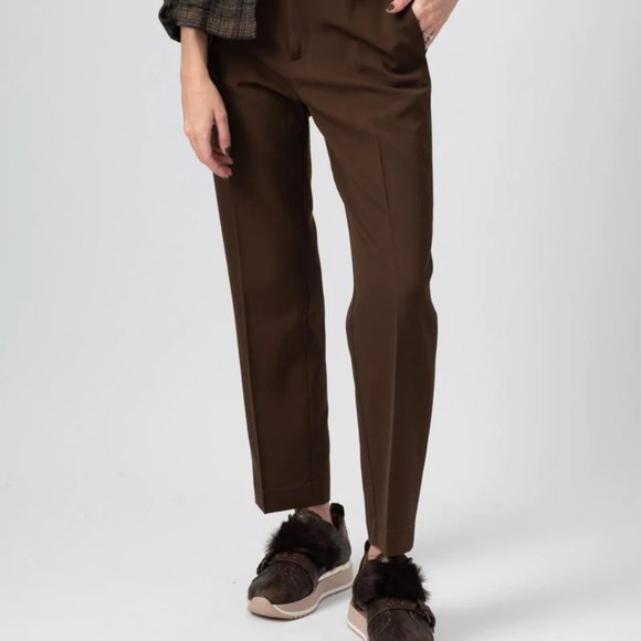 Forte Forte Wool Canvas Trouser Pant in Forest Brown Size III - Picture 1 of 4
